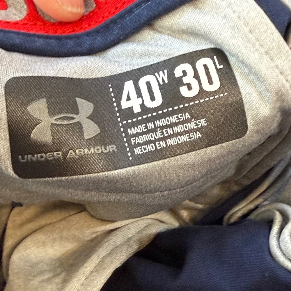 Under Armour Mens Navy Blue Golf Pants Straight Leg Performance Trousers 40x30
